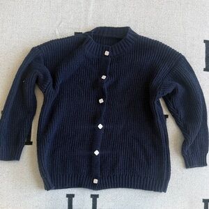 Navy Blue Button-Up Cardigan woman small